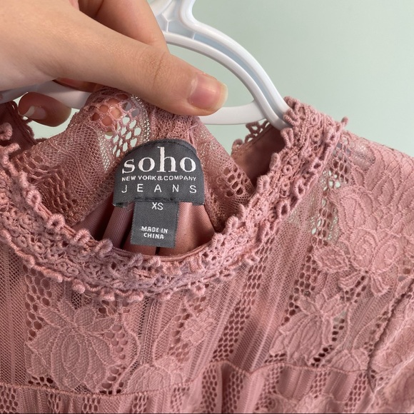 Soho pink mesh floral blouse Size XS - Picture 10 of 16